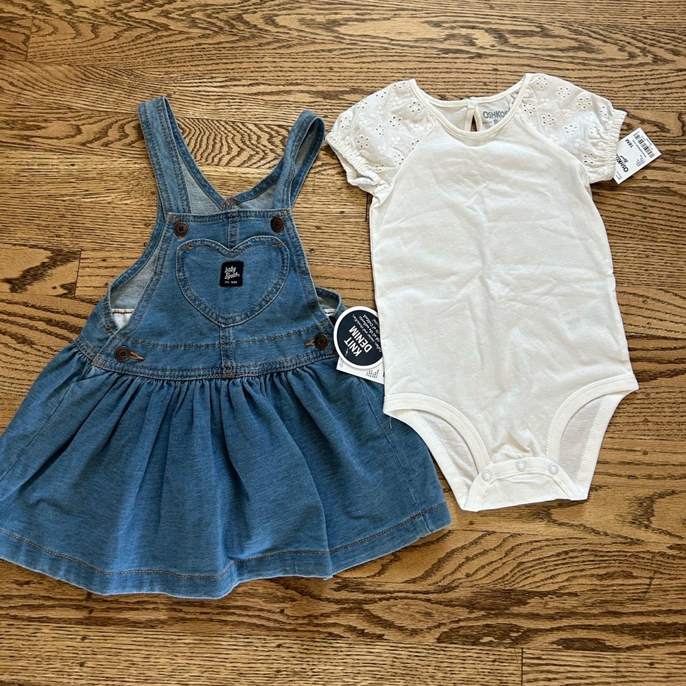 Baby Osh Kosh overall skirt and onsie